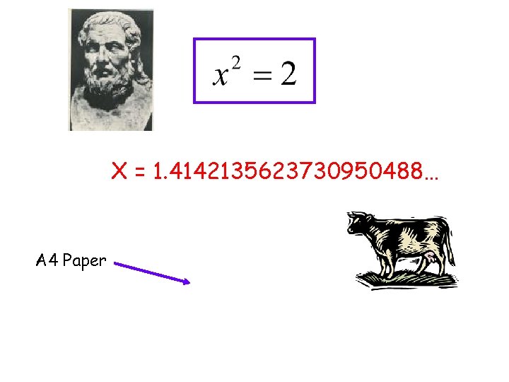 X = 1. 4142135623730950488… A 4 Paper 
