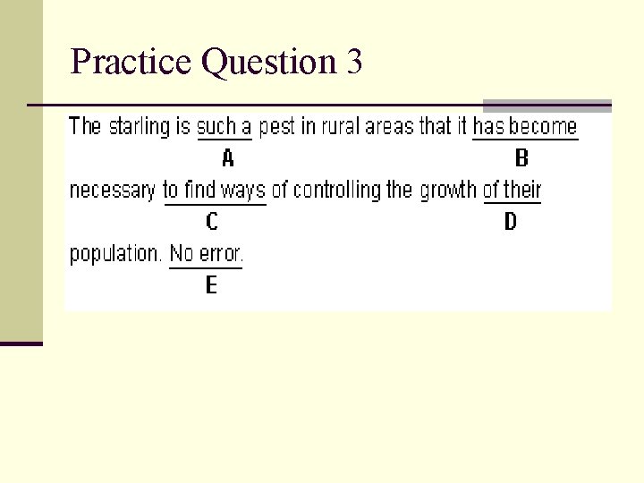 Practice Question 3 