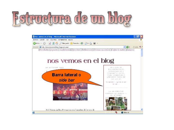 Estructura de un blog Barra lateral o side bar 