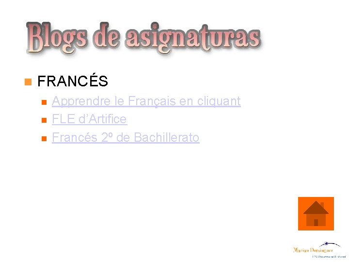  FRANCÉS Apprendre le Français en cliquant FLE d’Artifice Francés 2º de Bachillerato 