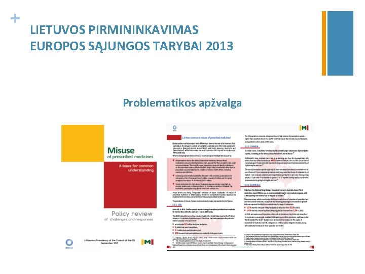 + LIETUVOS PIRMININKAVIMAS EUROPOS SĄJUNGOS TARYBAI 2013 Problematikos apžvalga 