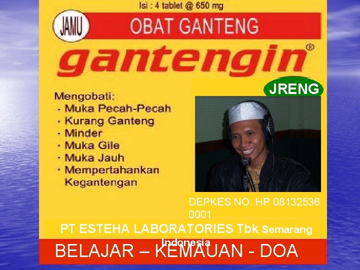 JRENG DEPKES NO. HP 08132536 0001 PT ESTEHA LABORATORIES Tbk Semarang Indonesia BELAJAR –