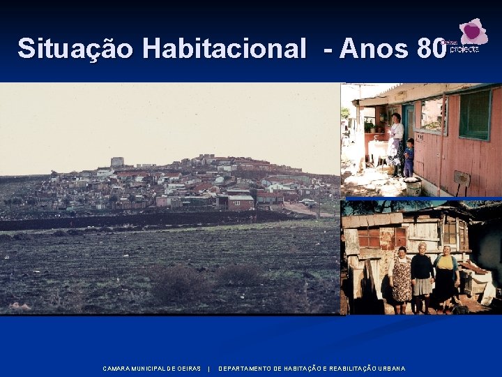 Situação Habitacional - Anos 80 CAMARA MUNICIPAL DE OEIRAS | DEPARTAMENTO DE HABITAÇÃO E