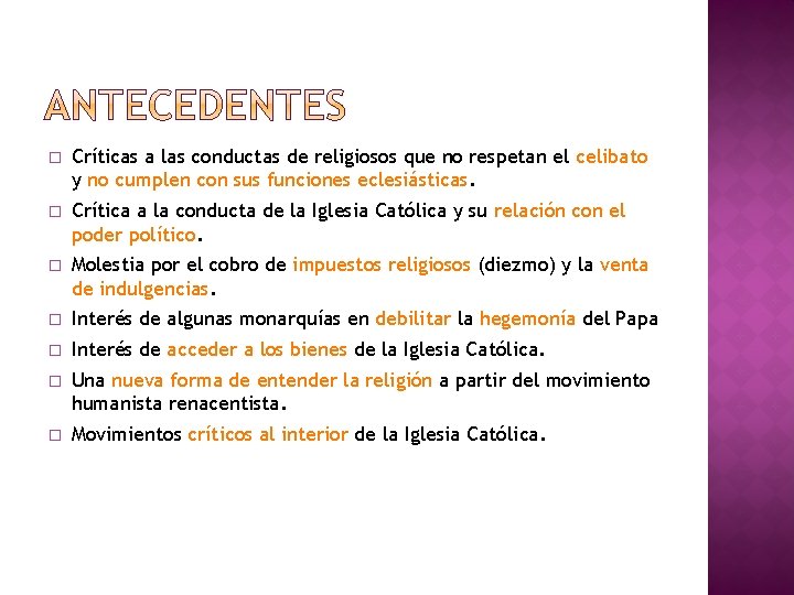 � Críticas a las conductas de religiosos que no respetan el celibato y no