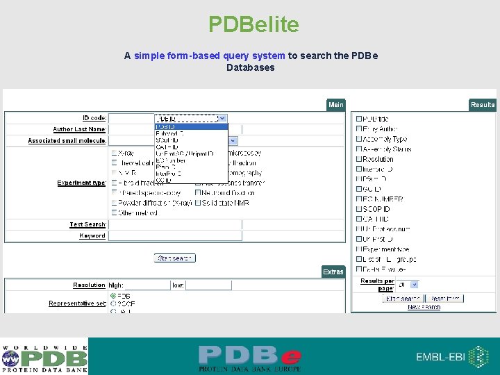 PDBelite A simple form-based query system to search the PDBe Databases 