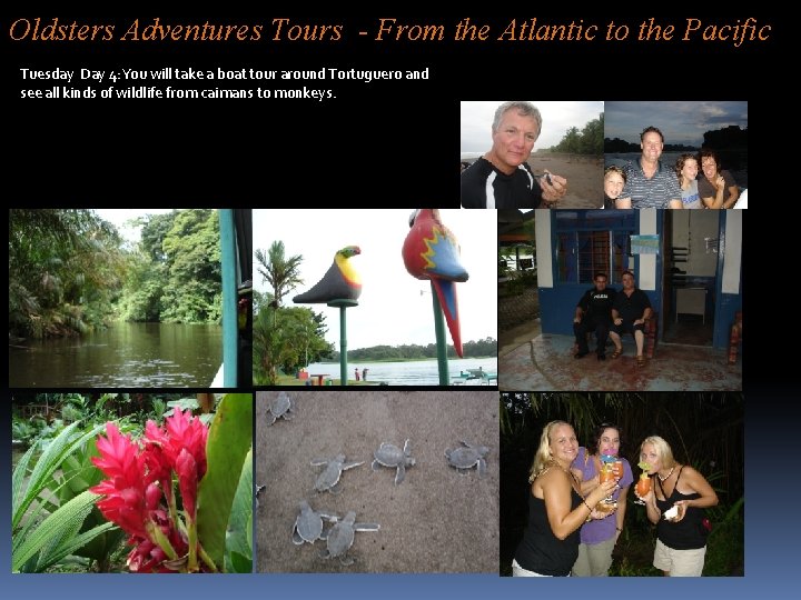 Oldsters Adventures Tours - From the Atlantic to the Pacific Tuesday Day 4: You