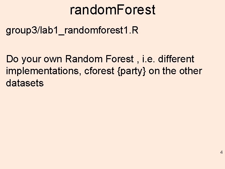 random. Forest group 3/lab 1_randomforest 1. R Do your own Random Forest , i.