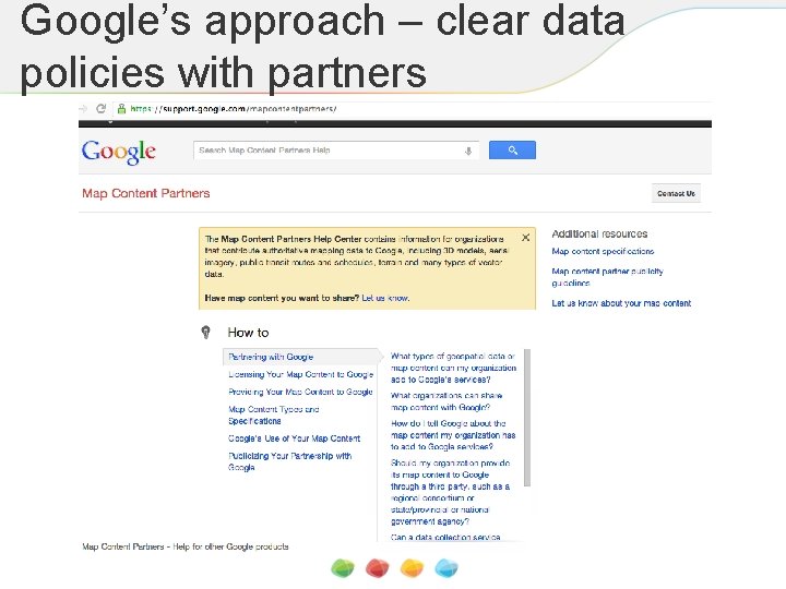 Google’s approach – clear data policies with partners 