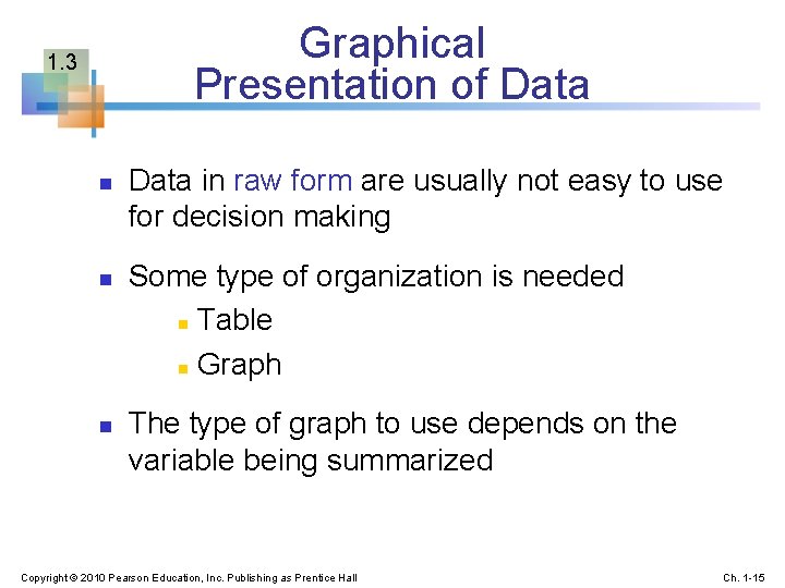 Graphical Presentation of Data 1. 3 n n n Data in raw form are