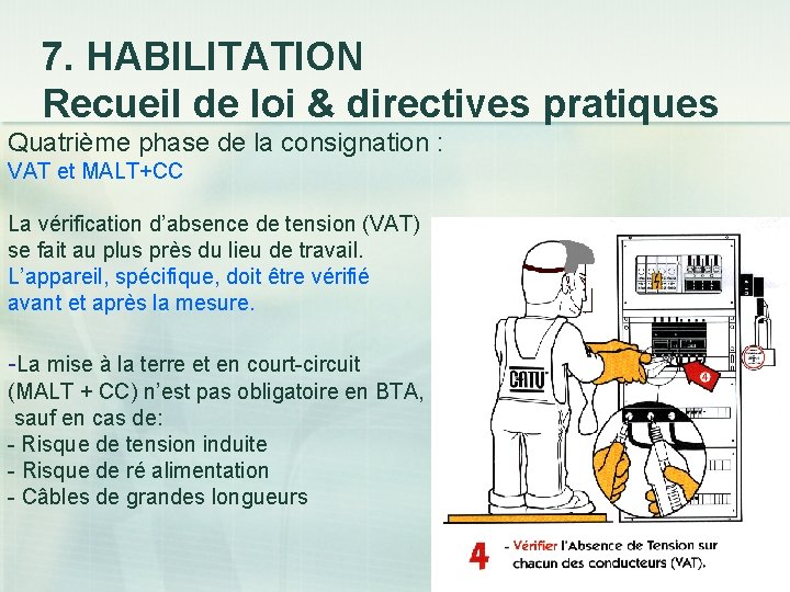 7. HABILITATION Recueil de loi & directives pratiques Quatrième phase de la consignation :