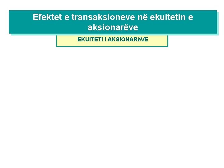 Efektet e transaksioneve në ekuitetin e aksionarëve EKUITETI I AKSIONARëVE 