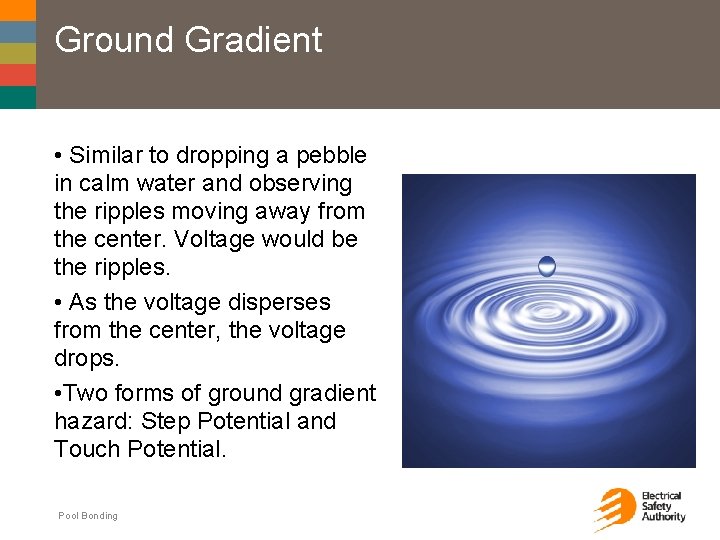 Ground Gradient • Similar to dropping a pebble in calm water and observing the