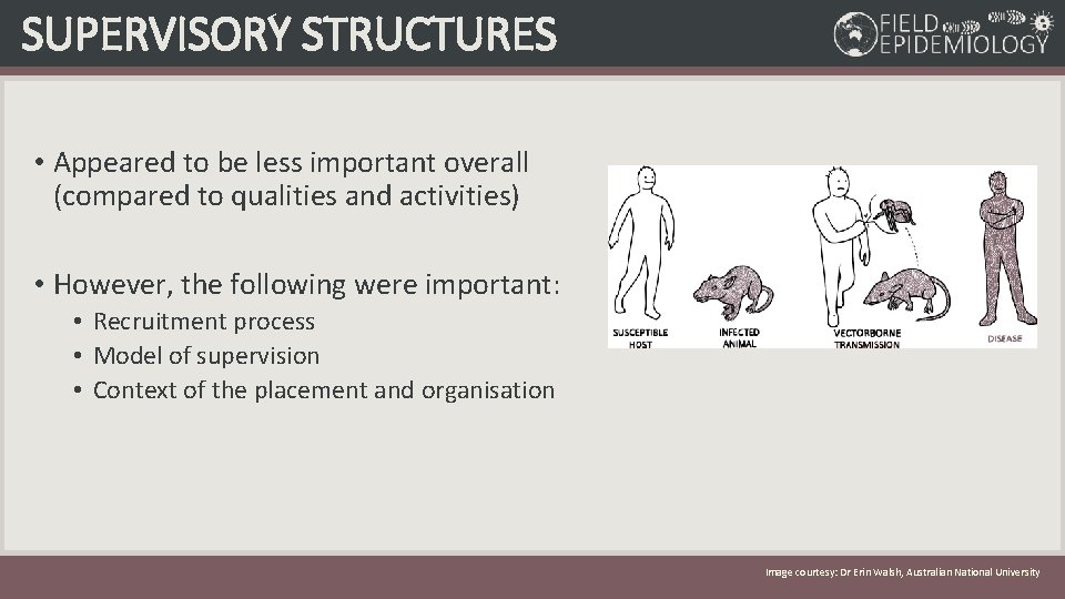 SUPERVISORY STRUCTURES • Appeared to be less important overall (compared to qualities and activities)