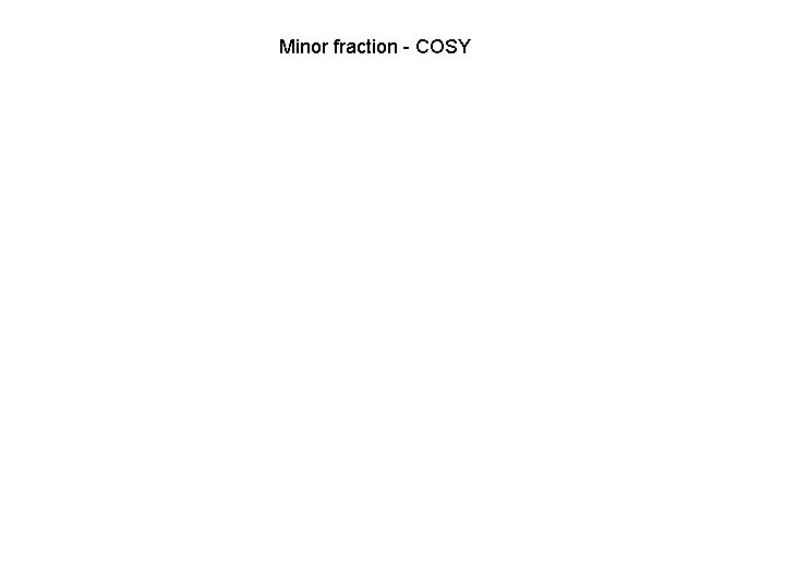 Minor fraction - COSY 
