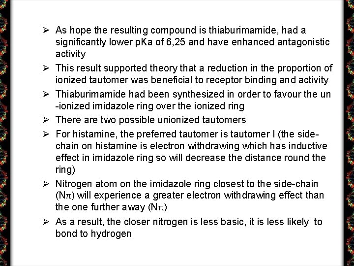 Ø As hope the resulting compound is thiaburimamide, had a significantly lower p. Ka