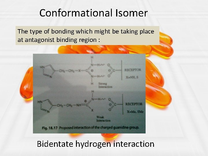 Conformational Isomer The type of bonding which might be taking place at antagonist binding