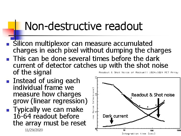 Non-destructive readout n n Silicon multiplexor can measure accumulated charges in each pixel without