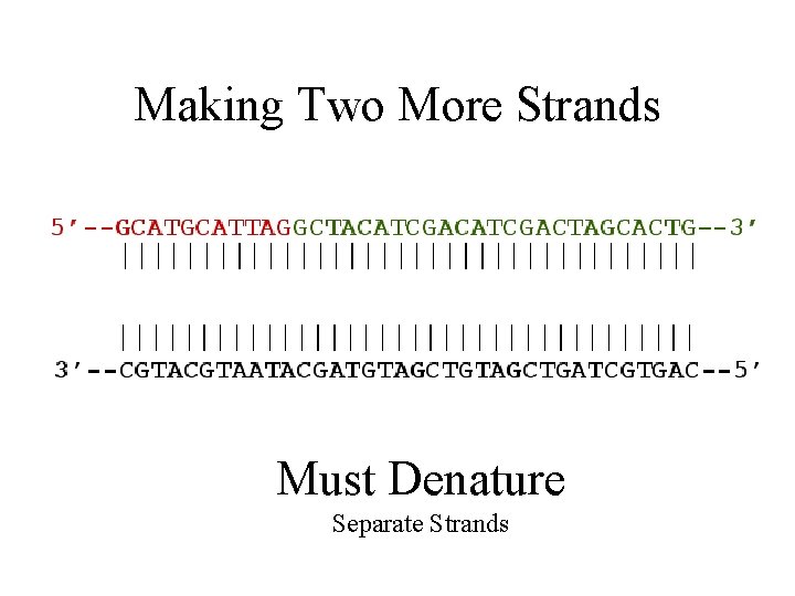 Making Two More Strands Must Denature Separate Strands 