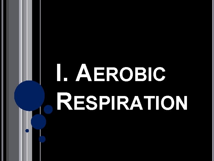 I. AEROBIC RESPIRATION 