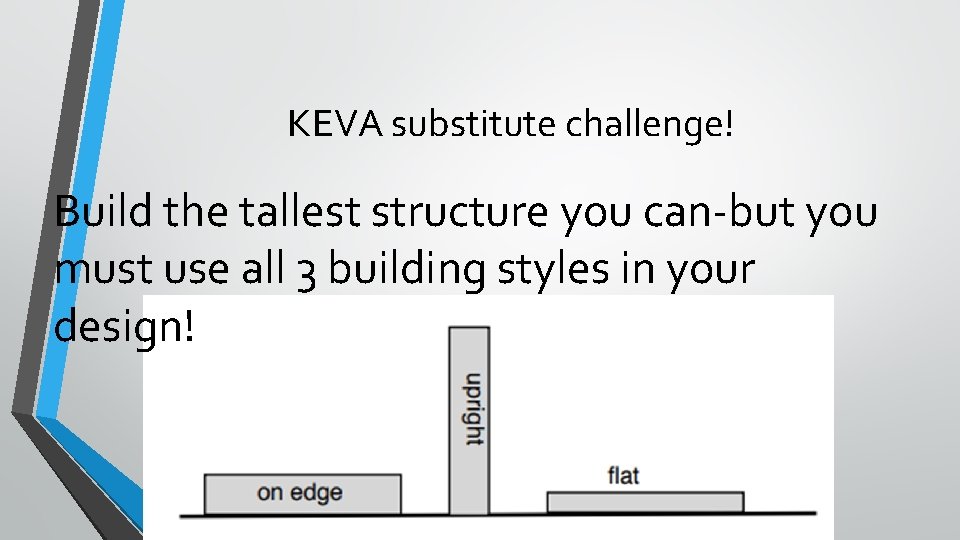 KEVA substitute challenge! Build the tallest structure you can-but you must use all 3