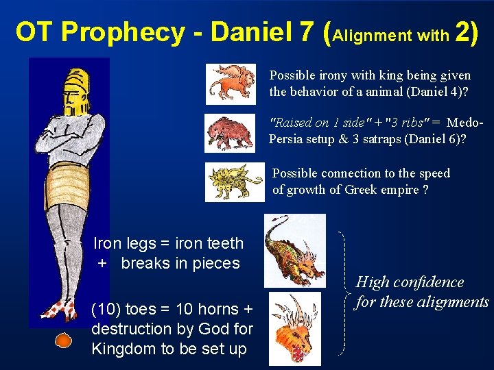 OT Prophecy - Daniel 7 (Alignment with 2) Possible irony with king being given