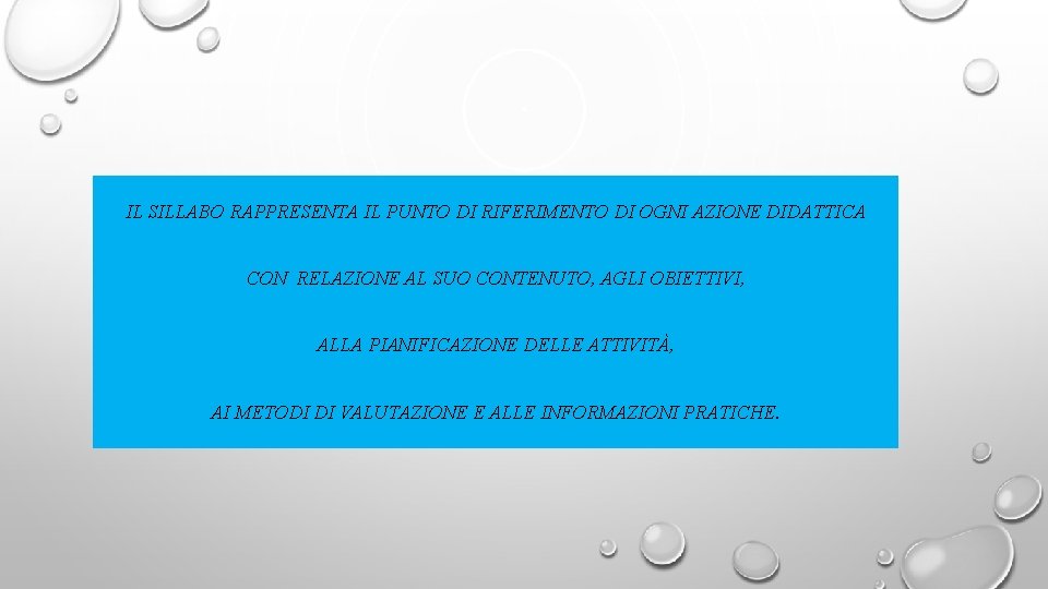IL SILLABO RAPPRESENTA IL PUNTO DI RIFERIMENTO DI OGNI AZIONE DIDATTICA CON RELAZIONE AL