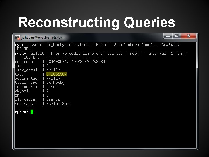 Reconstructing Queries 