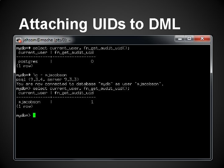Attaching UIDs to DML 