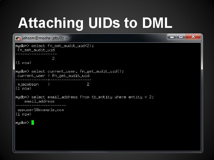 Attaching UIDs to DML 