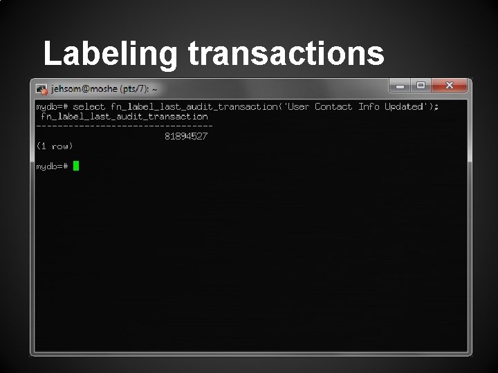 Labeling transactions 