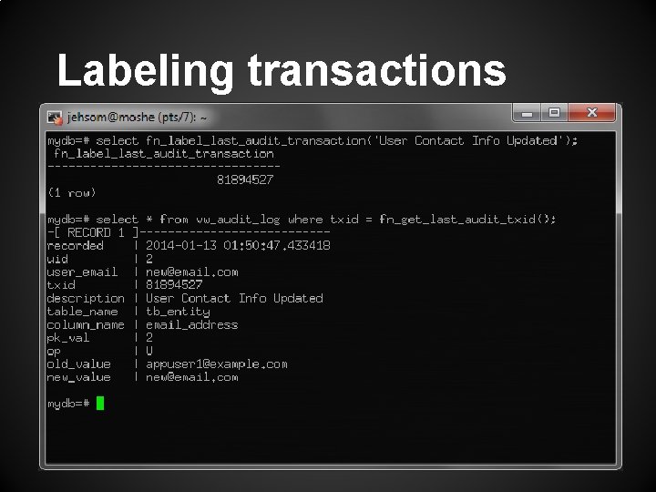 Labeling transactions 