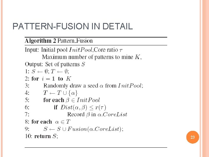 PATTERN-FUSION IN DETAIL 23 