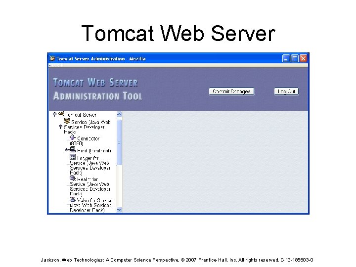 Tomcat Web Server Jackson, Web Technologies: A Computer Science Perspective, © 2007 Prentice-Hall, Inc.