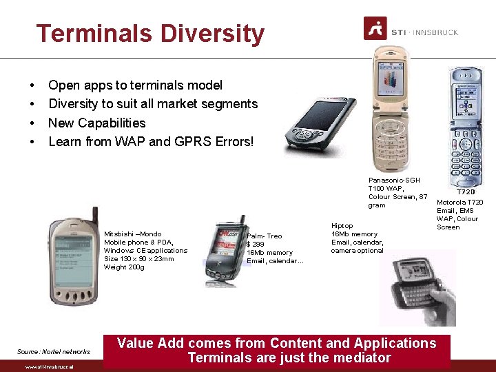 Terminals Diversity • • Open apps to terminals model Diversity to suit all market