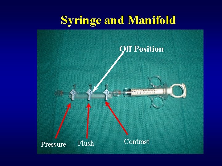 Syringe and Manifold Off Position Pressure Flush Contrast 