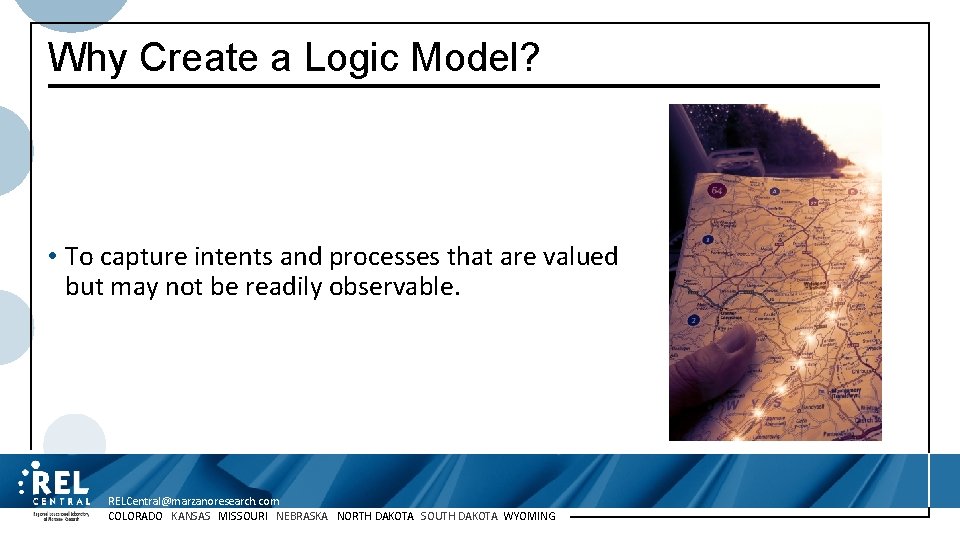 Why Create a Logic Model? • To capture intents and processes that are valued