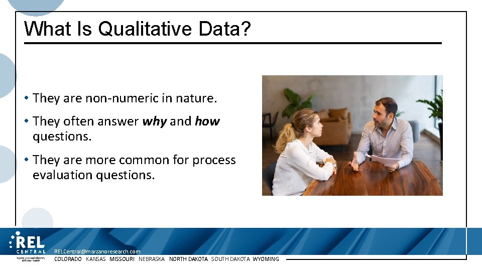 What Is Qualitative Data? • They are non-numeric in nature. • They often answer