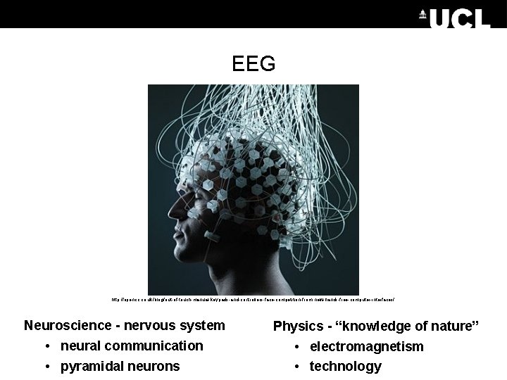 EEG http: //opencc. co. uk/blog/out-of-touch-manual-keypads-and-controllers-face-competition-from-new-hands-free-computer-interfaces/ Neuroscience - nervous system • neural communication • pyramidal