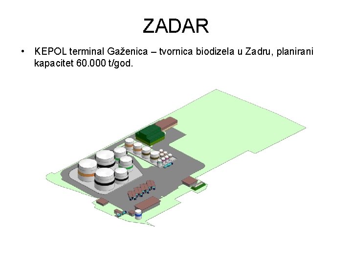 ZADAR • KEPOL terminal Gaženica – tvornica biodizela u Zadru, planirani kapacitet 60. 000