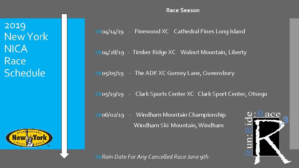 Race Season 2019 New York NICA Race Schedule 04/14/19 - Pinewood XC Cathedral Pines