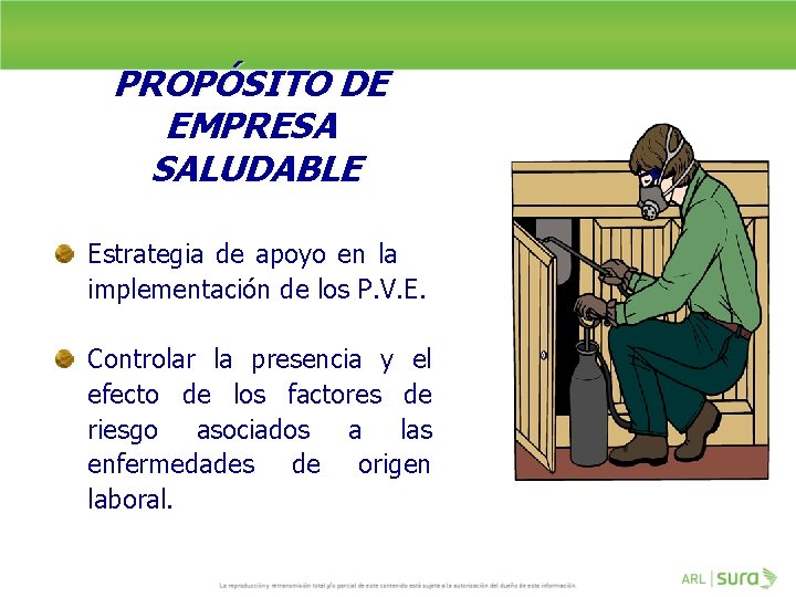 PROPÓSITO DE EMPRESA SALUDABLE Estrategia de apoyo en la implementación de los P. V.