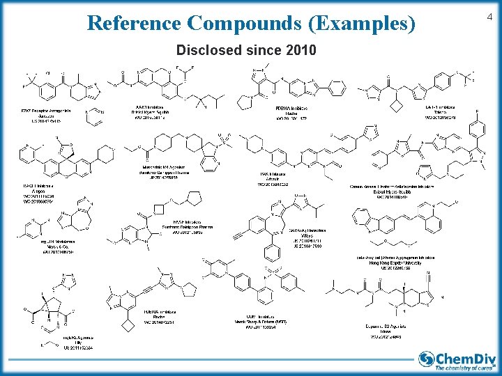 Reference Compounds (Examples) Disclosed since 2010 4 