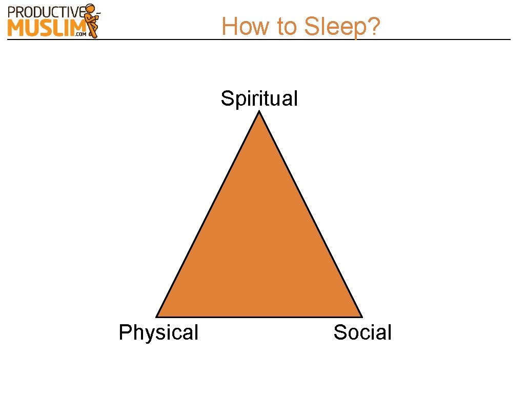 How to Sleep? Spiritual Physical Social 