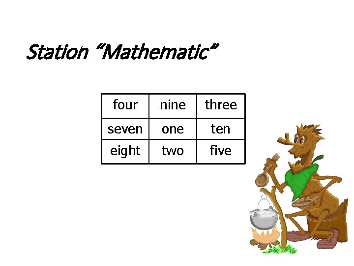 Station “Mathematic” four nine three seven one ten eight two five 