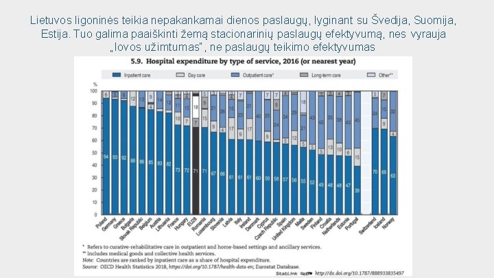 Lietuvos ligoninės teikia nepakankamai dienos paslaugų, lyginant su Švedija, Suomija, Estija. Tuo galima paaiškinti