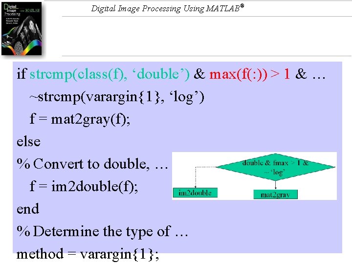 Digital Image Processing Using MATLAB® if strcmp(class(f), ‘double’) & max(f(: )) > 1 &