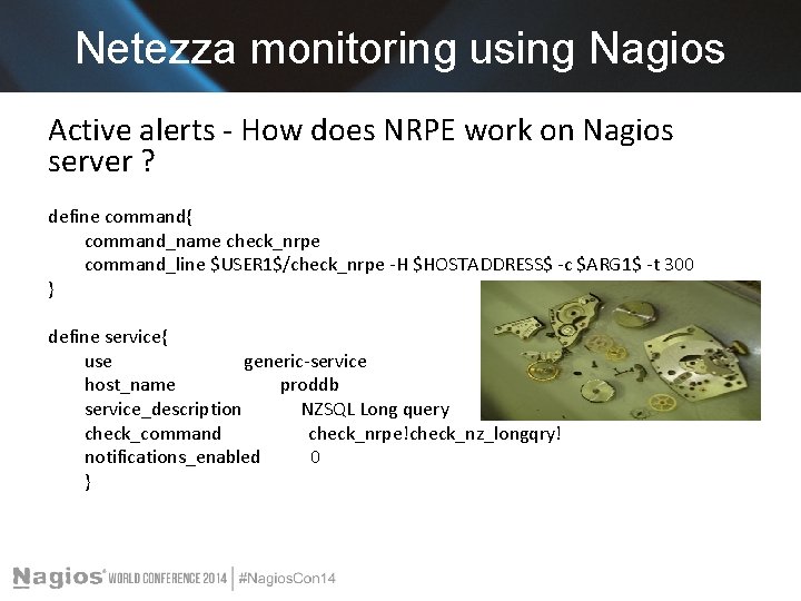 Netezza monitoring using Nagios Active alerts - How does NRPE work on Nagios server