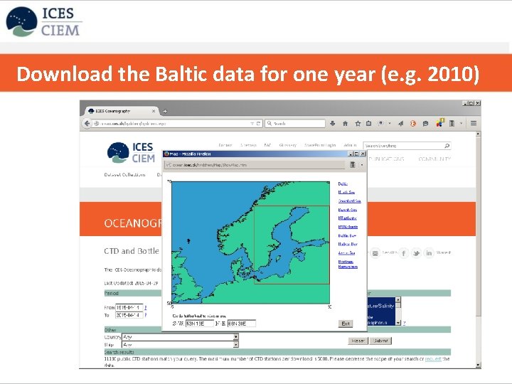 Download the Baltic data for one year (e. g. 2010) 