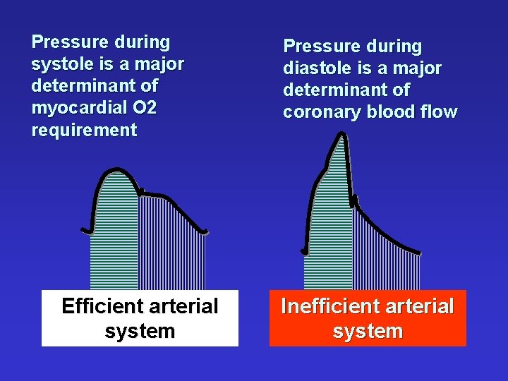 Pressure during systole is a major determinant of myocardial O 2 requirement Efficient arterial