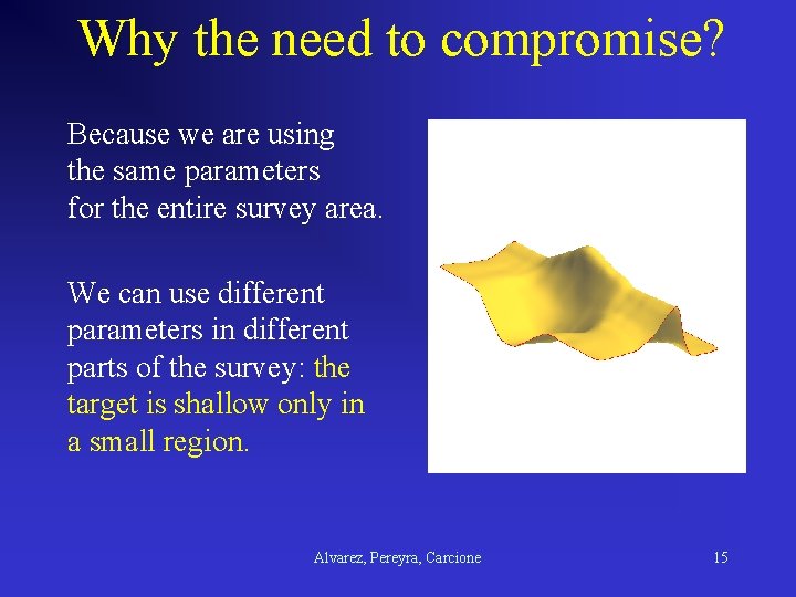Why the need to compromise? Because we are using the same parameters for the